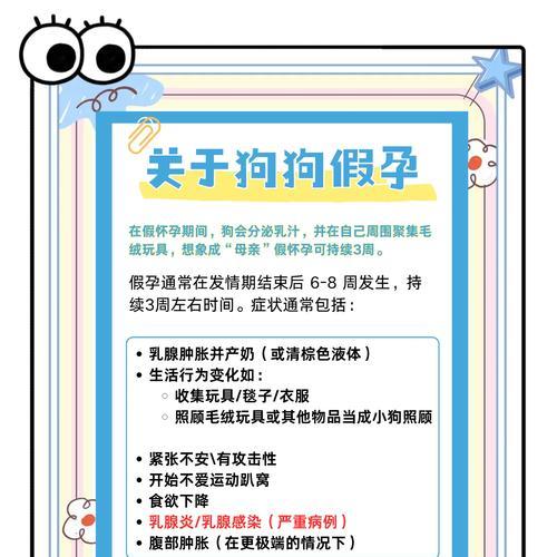 狗狗假孕（狗狗假孕多久会好？探讨症状、疾病与恢复时间）