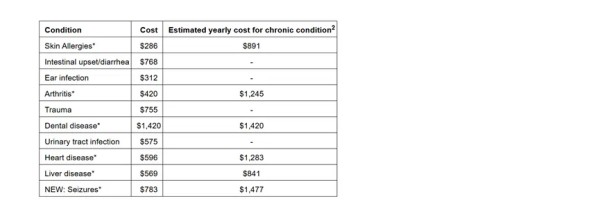 慢性疾病在最常见宠物健康问题榜单中占据主导地位